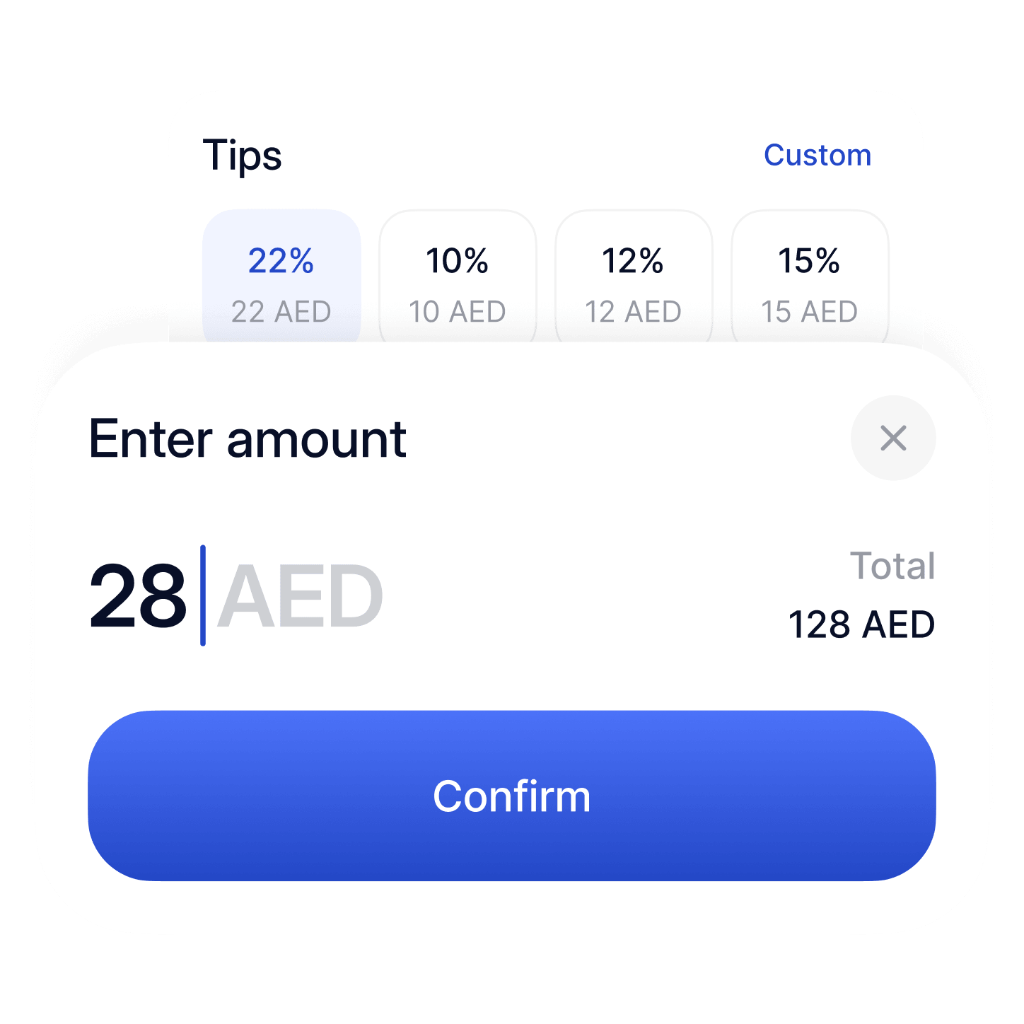 Phone — Enter tip amount