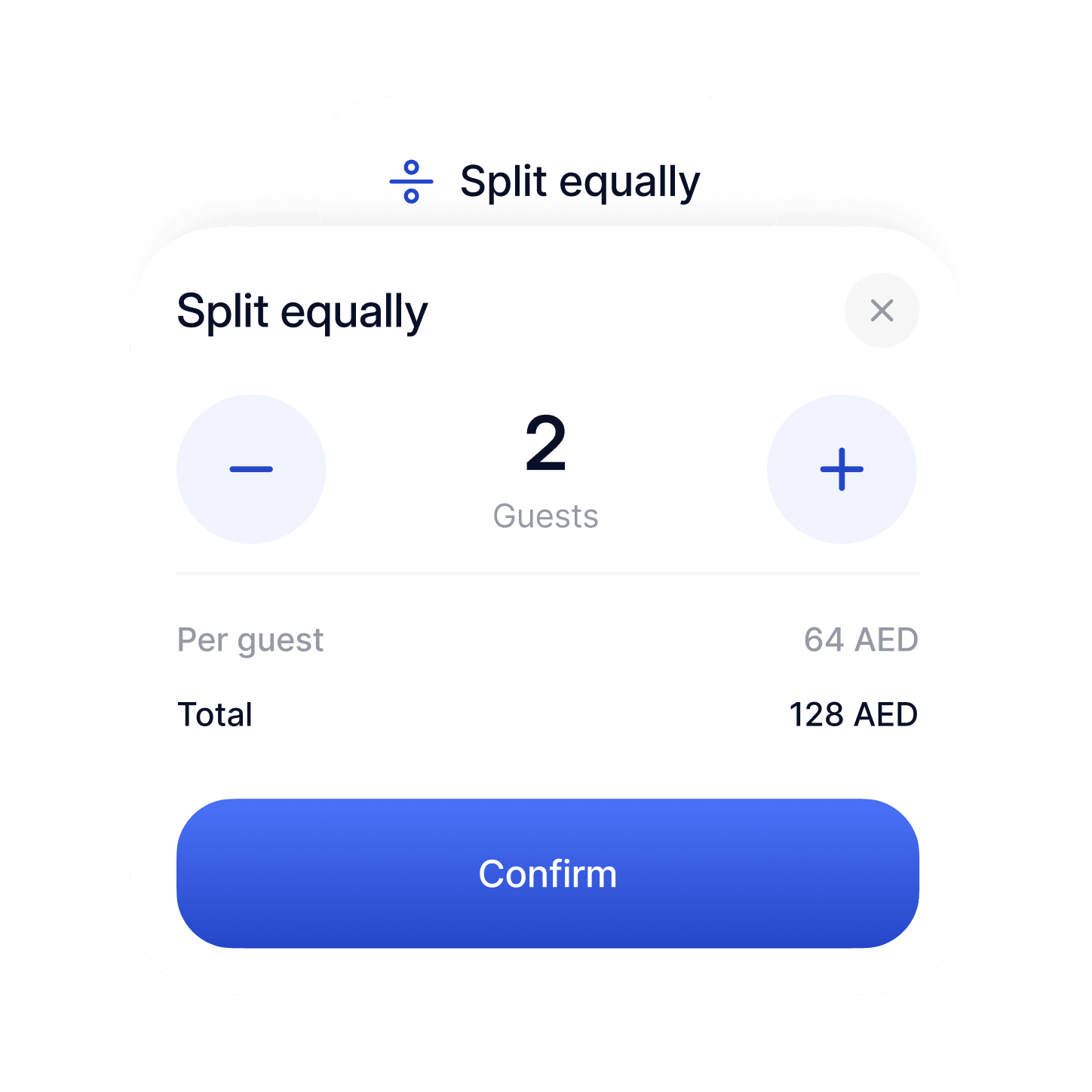 Split the bill equally between guests